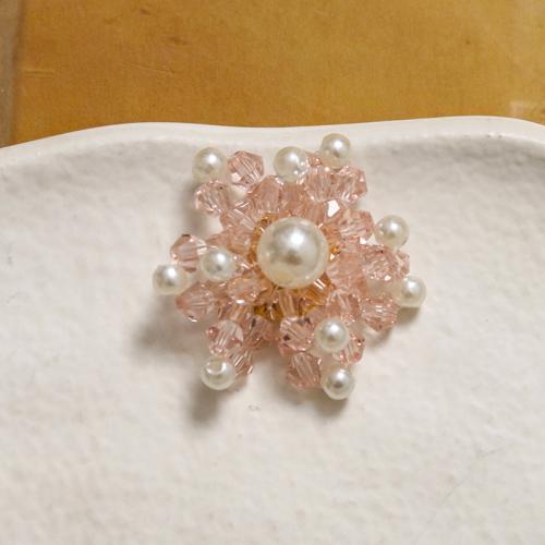 Hair Accessories DIY Findings, Crystal, with Plastic Pearl, Flower, handmade, 30mm, Sold By PC