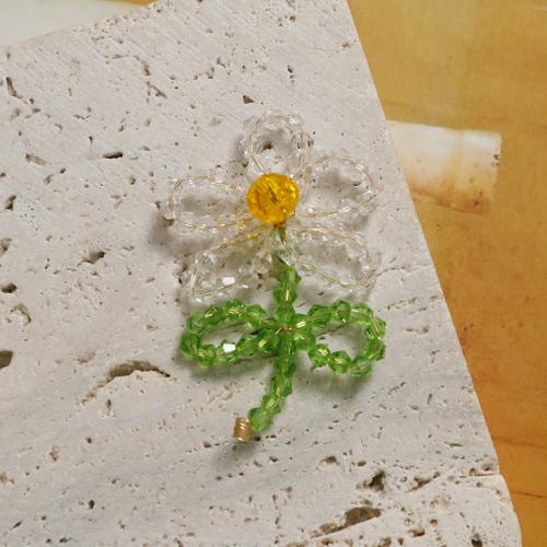 Hair Accessories DIY Findings, Crystal, with brass wire, Flower, handmade, 50x32mm, Sold By PC