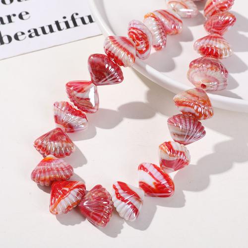 Fashion Glass Beads, Shell, DIY, more colors for choice, 22x16mm, Sold By PC