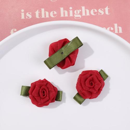 Hair Accessories DIY Findings, Gauze, Rose, handmade, more colors for choice, 40x26mm, Sold By PC