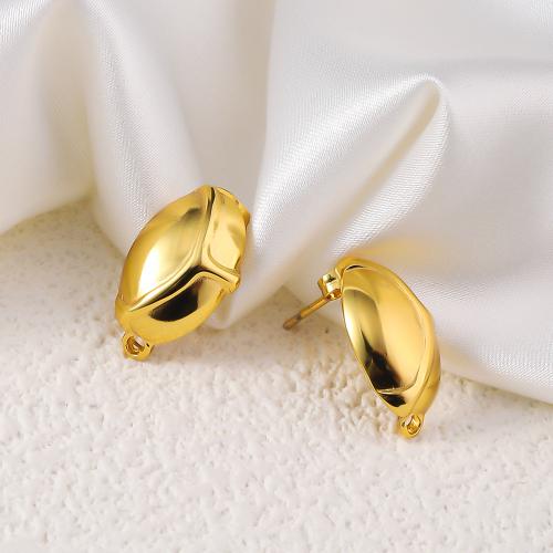 Stainless Steel Stud Earrings, 304 Stainless Steel, 18K gold plated, fashion jewelry & for woman, golden, 20x12mm, Sold By Pair