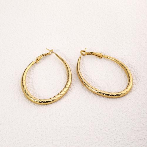 Stainless Steel Lever Back Earring, 304 Stainless Steel, 18K gold plated, fashion jewelry & for woman, golden, 52x40mm, Sold By Pair