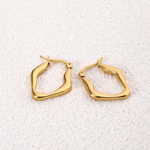 Stainless Steel Lever Back Earring, 304 Stainless Steel, 18K gold plated, fashion jewelry & for woman, golden, 26x20mm, Sold By Pair