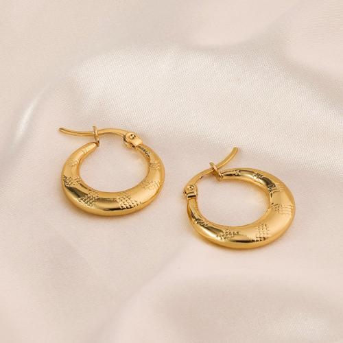 Stainless Steel Lever Back Earring, 304 Stainless Steel, 18K gold plated, fashion jewelry & for woman, golden, 25x21mm, Sold By Pair