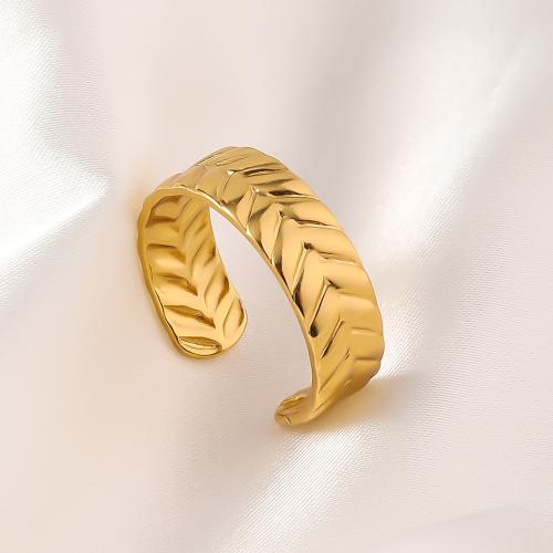 Anillo de dedo de acero inoxidable, acero inoxidable 304, Joyería & para mujer, dorado, Vendido por UD