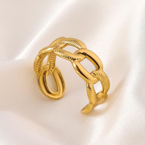 Stainless Steel Finger Ring, 304 Stainless Steel, fashion jewelry & for woman, golden, Sold By PC