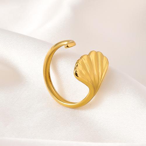 Stainless Steel Finger Ring, 304 Stainless Steel, 18K gold plated, Adjustable & fashion jewelry & for woman, golden, Sold By PC