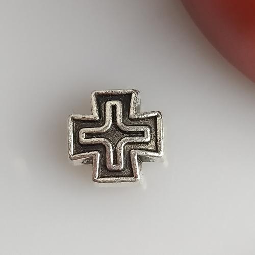 Tibetan Style Jewelry Beads, Cross, antique silver color plated, DIY, nickel, lead & cadmium free, 9x9mm, Hole:Approx 3mm, Approx 100PCs/Bag, Sold By Bag