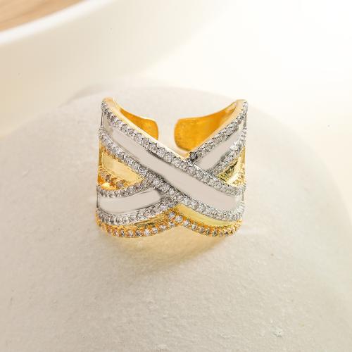 Cúbicos Circonia Micro Pave anillo de latón, metal, chapado en color dorado, diferentes estilos para la opción & micro arcilla de zirconia cúbica & para mujer, más colores para la opción, libre de níquel, plomo & cadmio, Vendido por UD