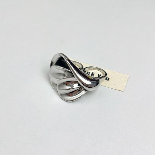 aleación de zinc Anillo de dedo doble cadena enlace, chapado, Joyería & para mujer, más colores para la opción, tamaño:7, Vendido por UD