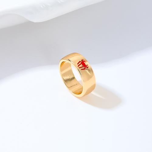 Tibetan Style Finger Ring, Spider, plated, for woman & enamel, more colors for choice, Sold By PC