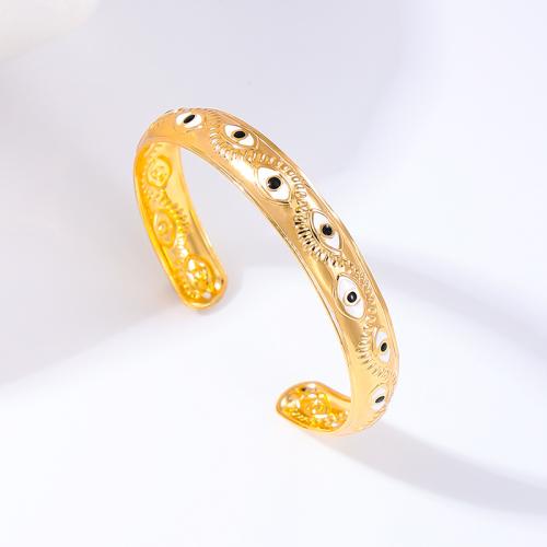 Tibetan Style Bangle, plated, for woman & enamel, gold, Sold By PC