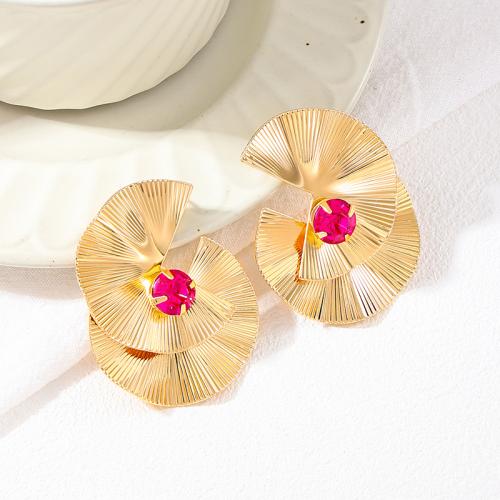 Tibetan Style Stud Earring, petals, plated, micro pave cubic zirconia & for woman, more colors for choice, Sold By Pair