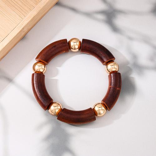 Tibetan Style Bangle, with Wood, plated, for woman, brown, Sold By PC