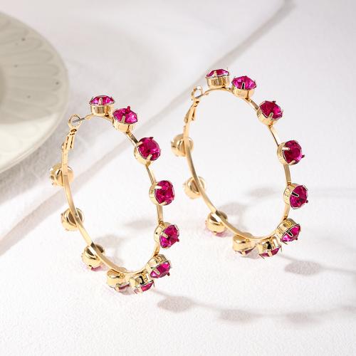 Boucles d'oreilles en alliage de zinc, Placage, pavé de micro zircon & pour femme, plus de couleurs à choisir, Vendu par paire