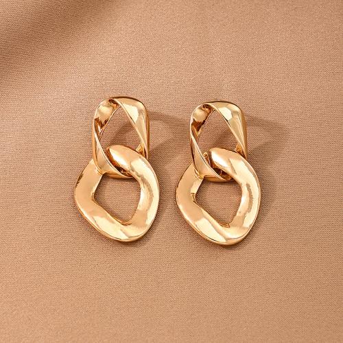 Tibetan Style Stud Earring, plated, for woman, gold, Sold By Pair