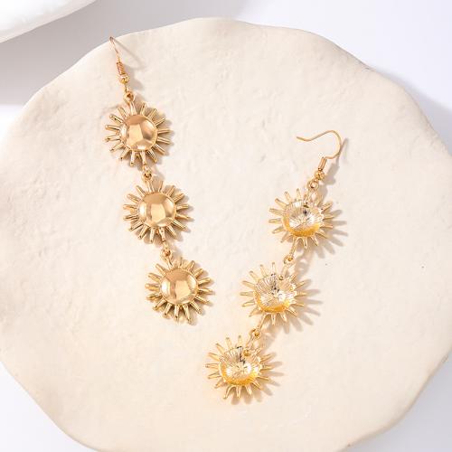 Tibetan Style Drop Earrings, plated, for woman, gold, Sold By Pair