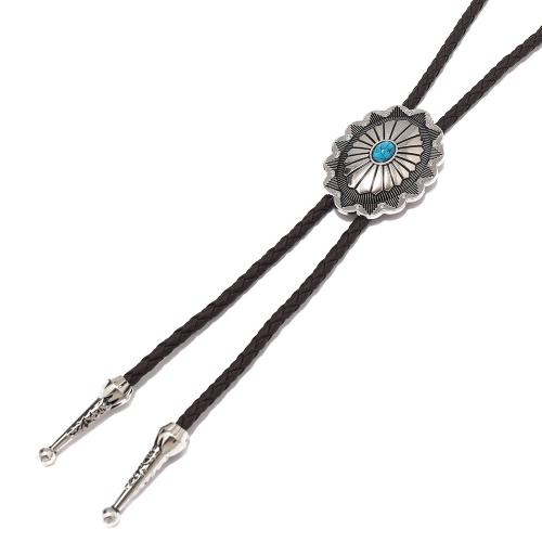 Collier Cordon, alliage de zinc, avec turquoise & cuir PU, fait à la main, le style de punk & pour homme, plus de couleurs à choisir, Vendu par PC