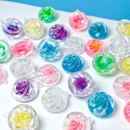 Acrylic Pendants, with Sequins, epoxy gel, DIY & luminated, more colors for choice, 25x14mm, Sold By PC