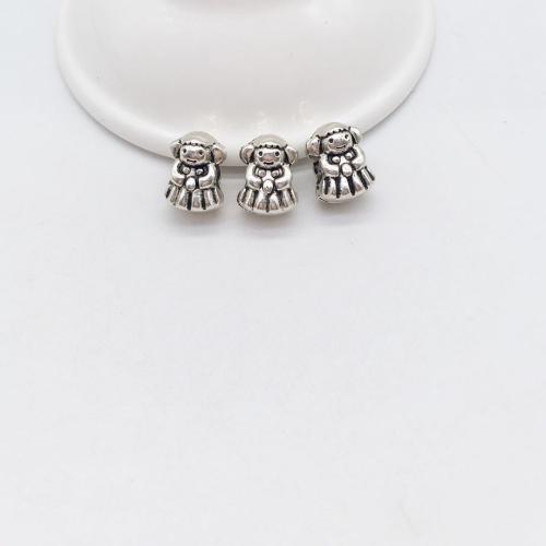 Tibetan Style Jewelry Beads, Girl, antique silver color plated, DIY, 13x10mm, 100PCs/Bag, Sold By Bag