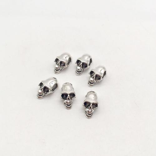 Tibetan Style Jewelry Beads, Skull, antique silver color plated, DIY, 17x9mm, 100PCs/Bag, Sold By Bag