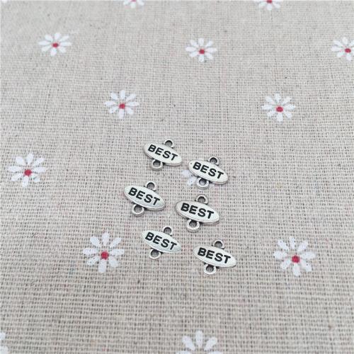 Tibetan Style Connector, antique silver color plated, DIY & 1/1 loop, 12x10mm, 100PCs/Bag, Sold By Bag