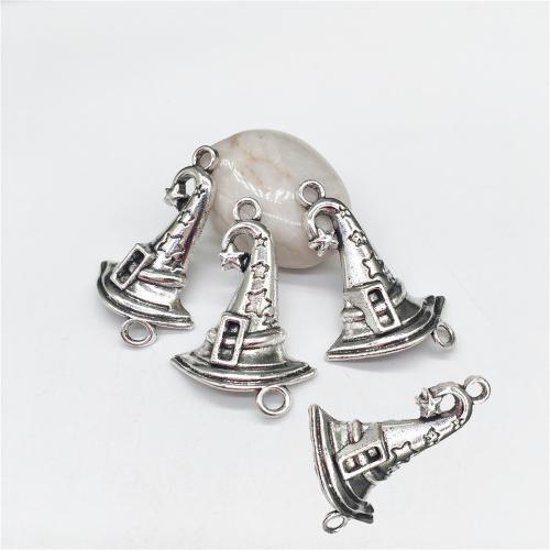 Tibetan Style Connector, Hat, antique silver color plated, DIY & 1/1 loop, 26x39mm, 100PCs/Bag, Sold By Bag