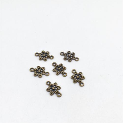 Flower Tibetan Style Connector, antique bronze color plated, DIY & 1/1 loop, 17x10x2mm, 100PCs/Bag, Sold By Bag