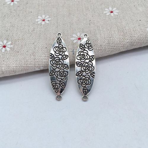 Tibetan Style Connector, antique silver color plated, DIY & 1/1 loop, 43x13x3mm, 100PCs/Bag, Sold By Bag