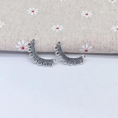 Tibetan Style Connector, antique silver color plated, DIY & 1/1 loop, 14x26x1mm, 100PCs/Bag, Sold By Bag