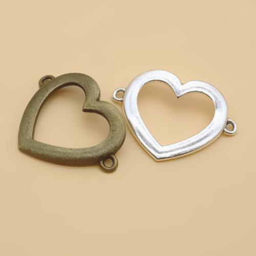 Heart Tibetan Style Connector, plated, DIY & 1/1 loop, more colors for choice, 33x25mm, 100PCs/Bag, Sold By Bag