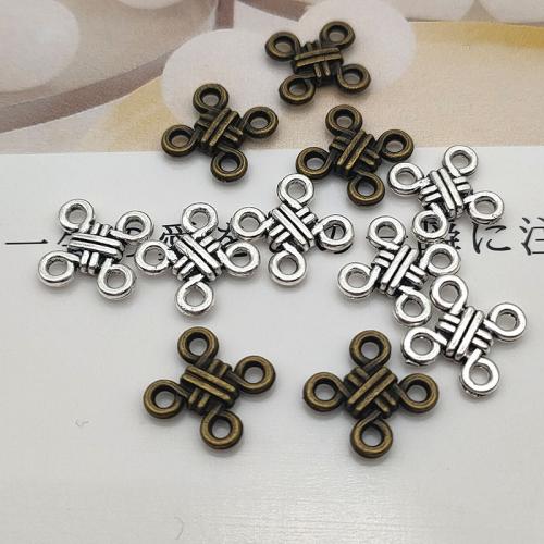 Tibetan Style Connector, Chinese Knot, plated, DIY & 1/3 loop, more colors for choice, 12x12mm, 100PCs/Bag, Sold By Bag