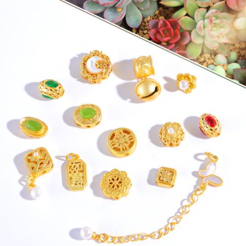 Brass Spacer Beads, with Resin, gold color plated, DIY & different styles for choice, Sold By PC