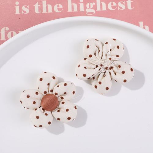 Hair Accessories DIY Findings, Cloth, Flower, handmade, different color and pattern for choice, 38mm, Sold By PC