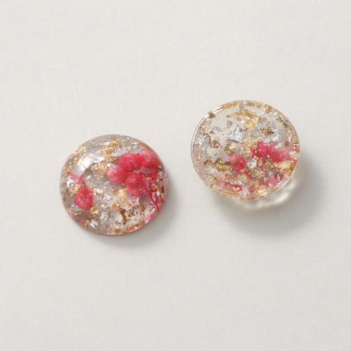 Mobile Phone DIY Decoration, Resin, with Dried Flower, polished, more colors for choice, 20x20mm, Sold By PC