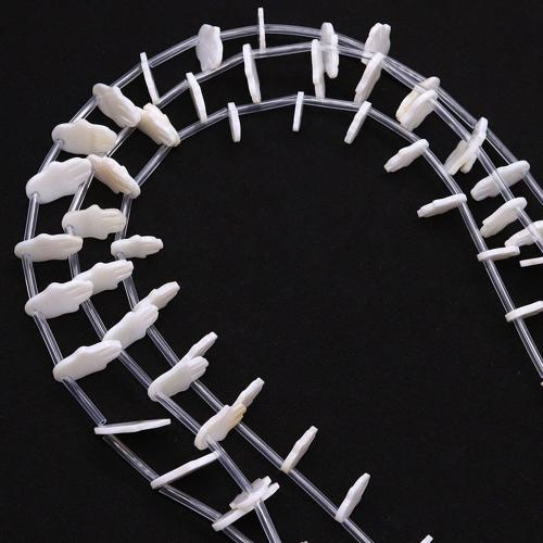 Perles naturelles de coquillage d'eau douce , coquille d'eau douce, main, DIY & normes différentes pour le choix, blanc, 20PC/brin, Vendu par brin