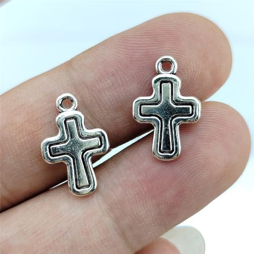 Tibetan Style Cross Pendants, antique silver color plated, DIY, nickel, lead & cadmium free, 13x19mm, 100PCs/Bag, Sold By Bag