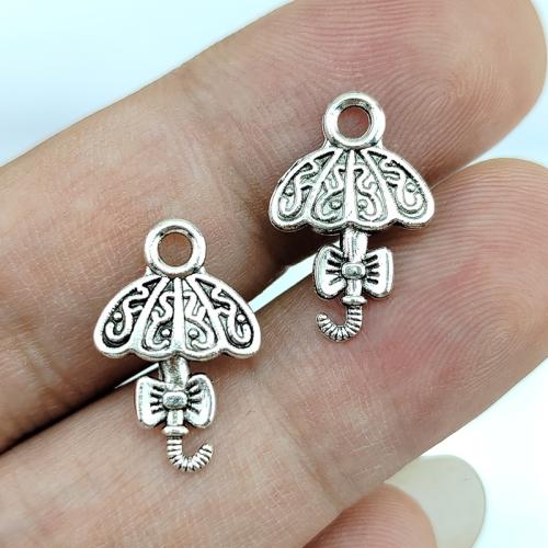 Tibetan Style Pendants, Umbrella, antique silver color plated, DIY, nickel, lead & cadmium free, 13x20mm, 100PCs/Bag, Sold By Bag