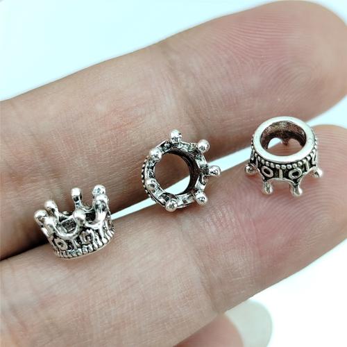 Tibetan Style Jewelry Beads, Crown, antique silver color plated, DIY, nickel, lead & cadmium free, 10x6mm, 100PCs/Bag, Sold By Bag