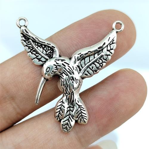 Tibetan Style Animal Pendants, Bird, antique silver color plated, DIY, nickel, lead & cadmium free, 37x40mm, Sold By Bag