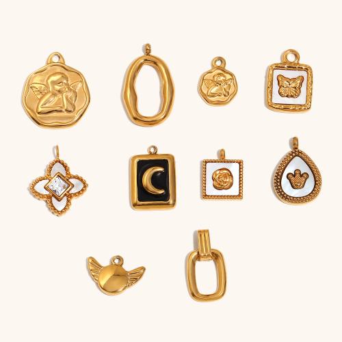 Stainless Steel Pendants, 304 Stainless Steel, 18K gold plated, DIY & different styles for choice, Sold By PC