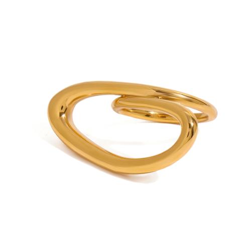 Anillo de dedo de acero inoxidable, acero inoxidable 304, chapado, Joyería & para mujer & hueco, dorado, Vendido por UD