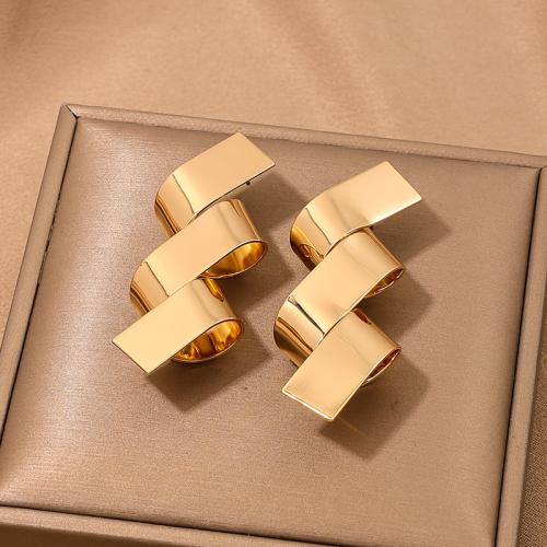 Tibetan Style Stud Earring, plated, for woman, gold, Sold By Pair