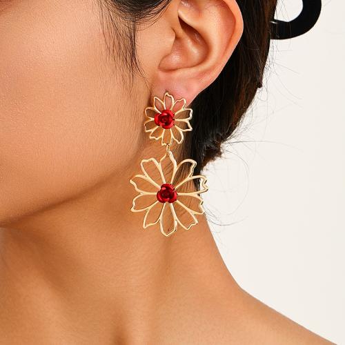 Tibetan Style Stud Earring, petals, plated, for woman, more colors for choice, Sold By Pair