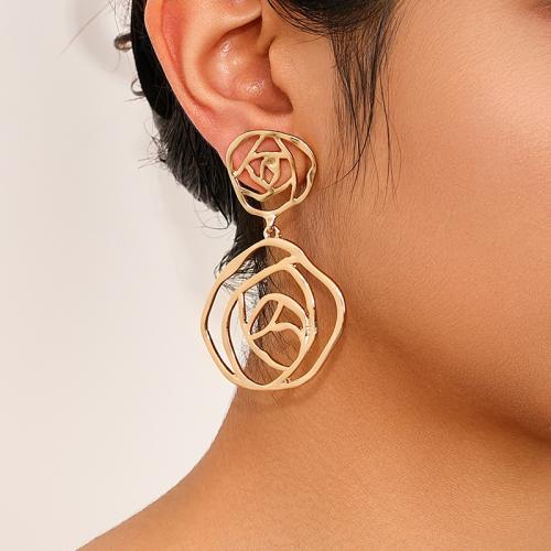 Tibetan Style Stud Earring, Rose, plated, for woman, more colors for choice, Sold By Pair