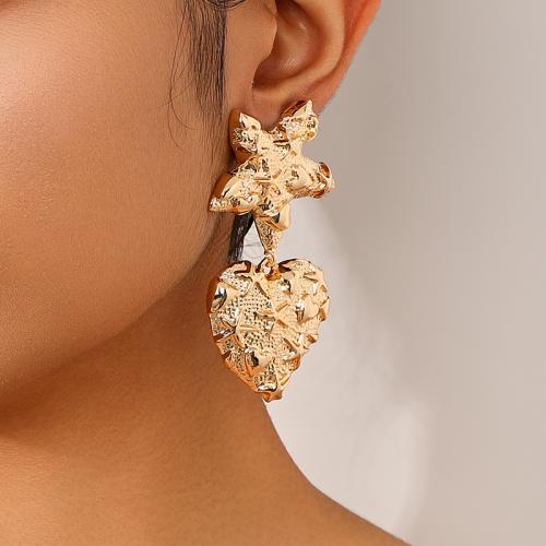 Tibetan Style Stud Earring, plated, for woman, gold, Sold By Pair