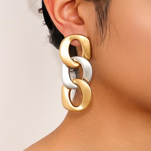 Tibetan Style Stud Earring, with Copper Coated Plastic, plated, for woman, gold, Sold By Pair