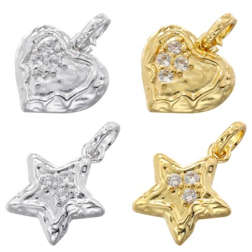 Cubic Zirconia Micro Pave Brass Pendant, plated, DIY & different styles for choice & micro pave cubic zirconia, more colors for choice, Sold By PC