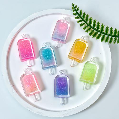 Acrylic Pendants, epoxy gel, DIY & luminated, more colors for choice, 34x15x8.50mm, Sold By PC