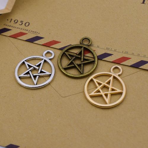 Tibetan Style Star Pendant, pentagram, plated, DIY, more colors for choice, 25x21mm, 100PCs/Bag, Sold By Bag